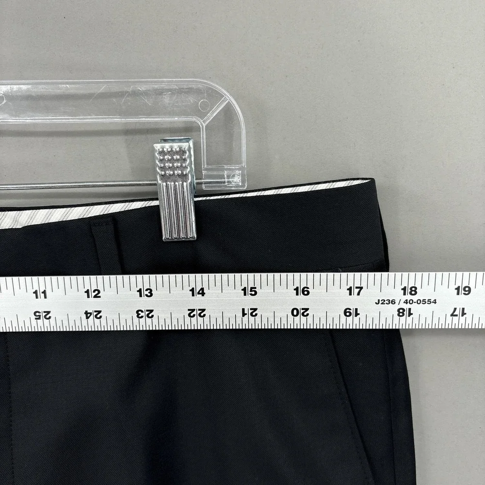 Samuelsohn Pants Mens 34x30 Black Super 110s Wool Flat Front Dress Cuffed Canada